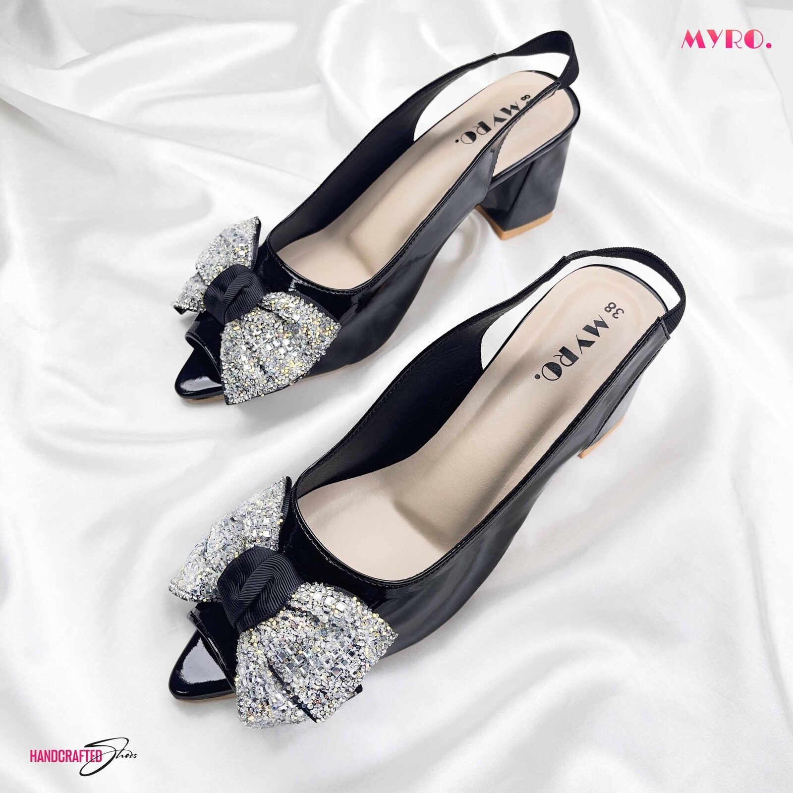 Dazzle Bow Black Heel - MYRO