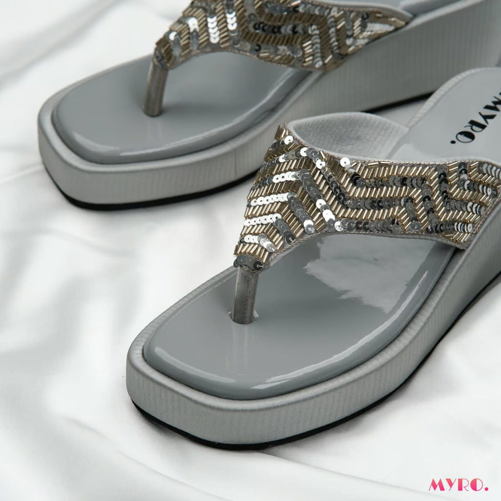 Eloria Zardosi Silver Heel - MYRO