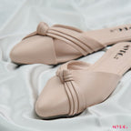 Knotique Cream Mules - MYRO