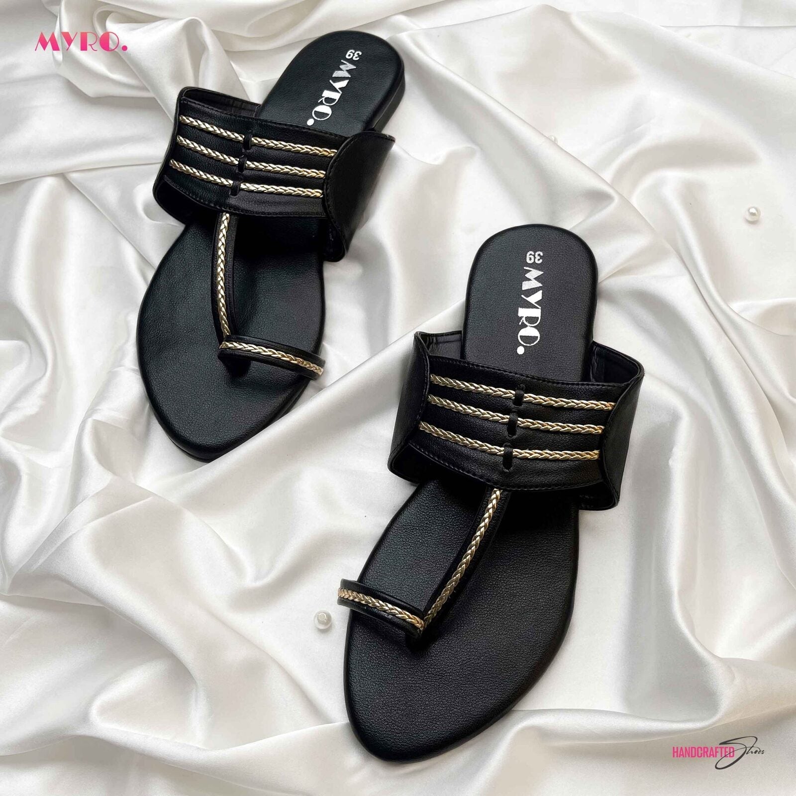 Myro Black Copper Chappal - MYRO