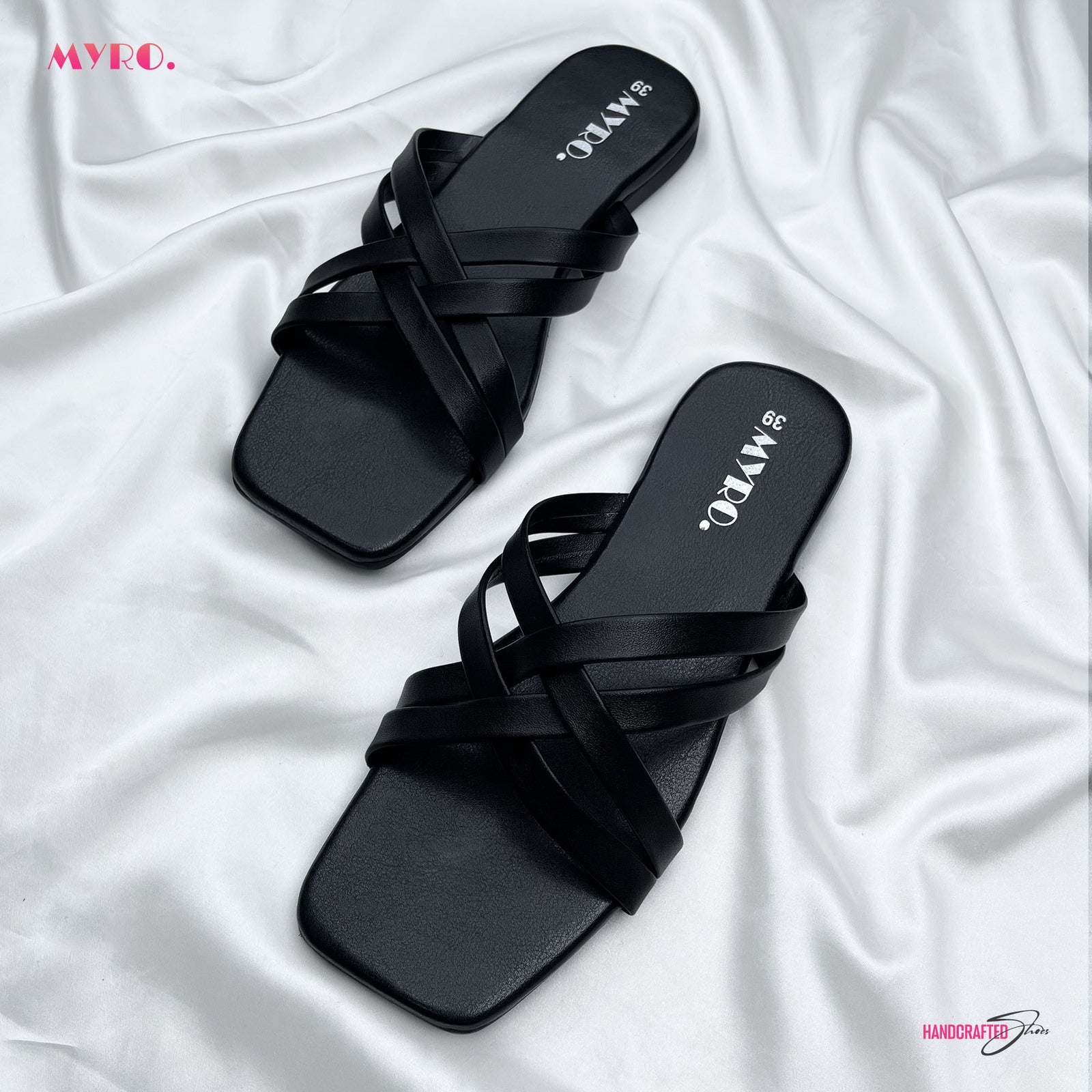Myro Cream Square Cross Flat - MYRO