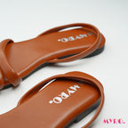 Myro Square Quilted Brown Toe Flat - MYRO